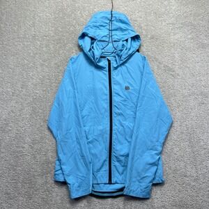 Fitst4 Jacket Womens Small Blue Hooded Lightweight Windbreaker Running Cycling